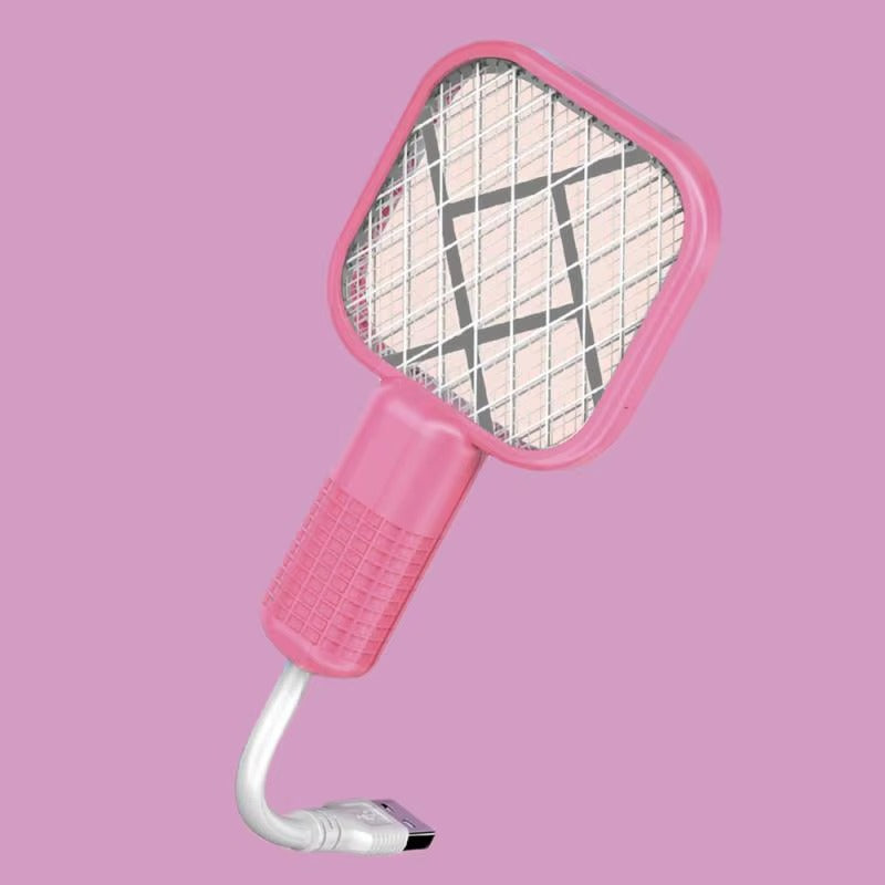 Mini USB Rechargeable Mosquito Racket with UV Light – Portable Electric Bug Zapper & Fly Swatter
