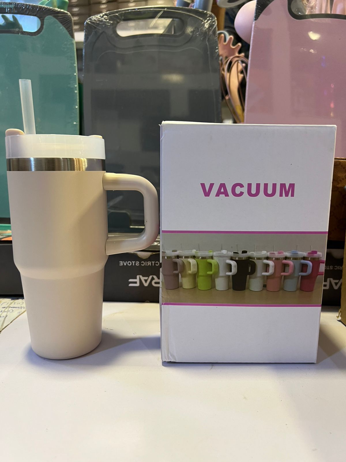Mini Travel Tumbler with Handle & Straw – 480ml (Hot & Cold)