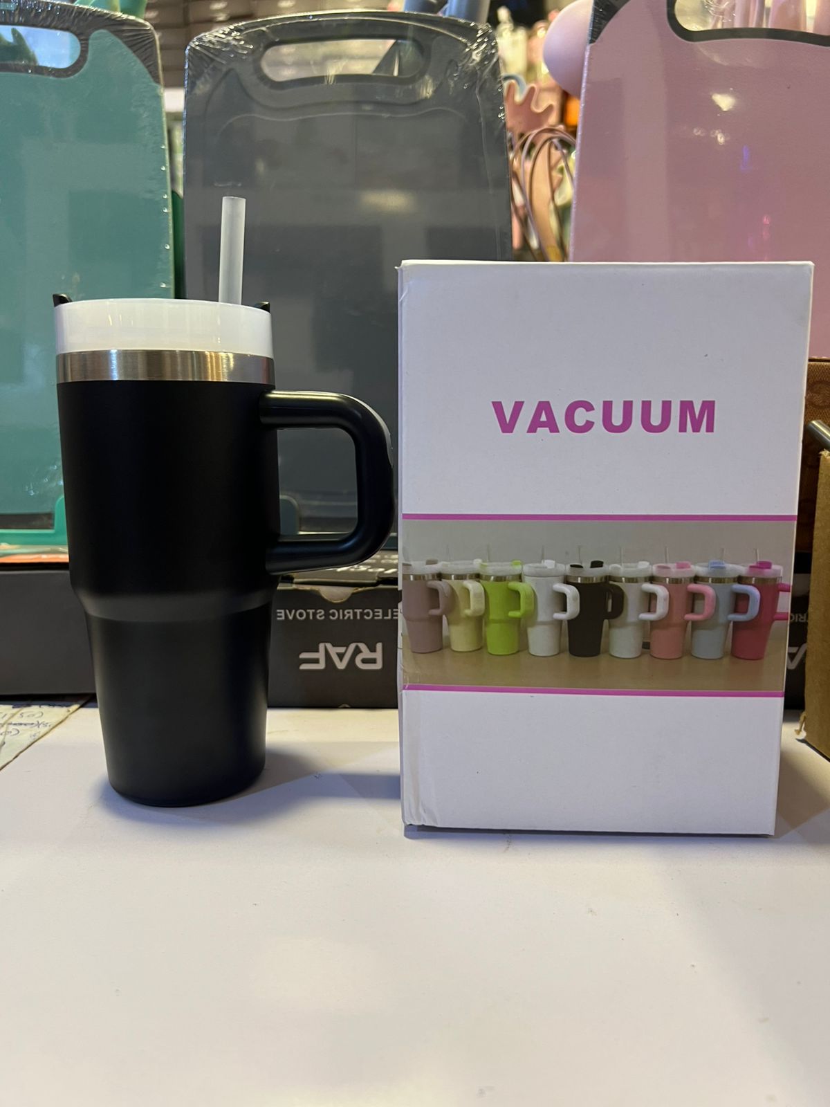 Mini Travel Tumbler with Handle & Straw – 480ml (Hot & Cold)