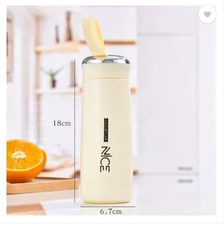 BPA Free Glass Water Bottle 400ml – Portable Tumbler with Protective Plastic Shell