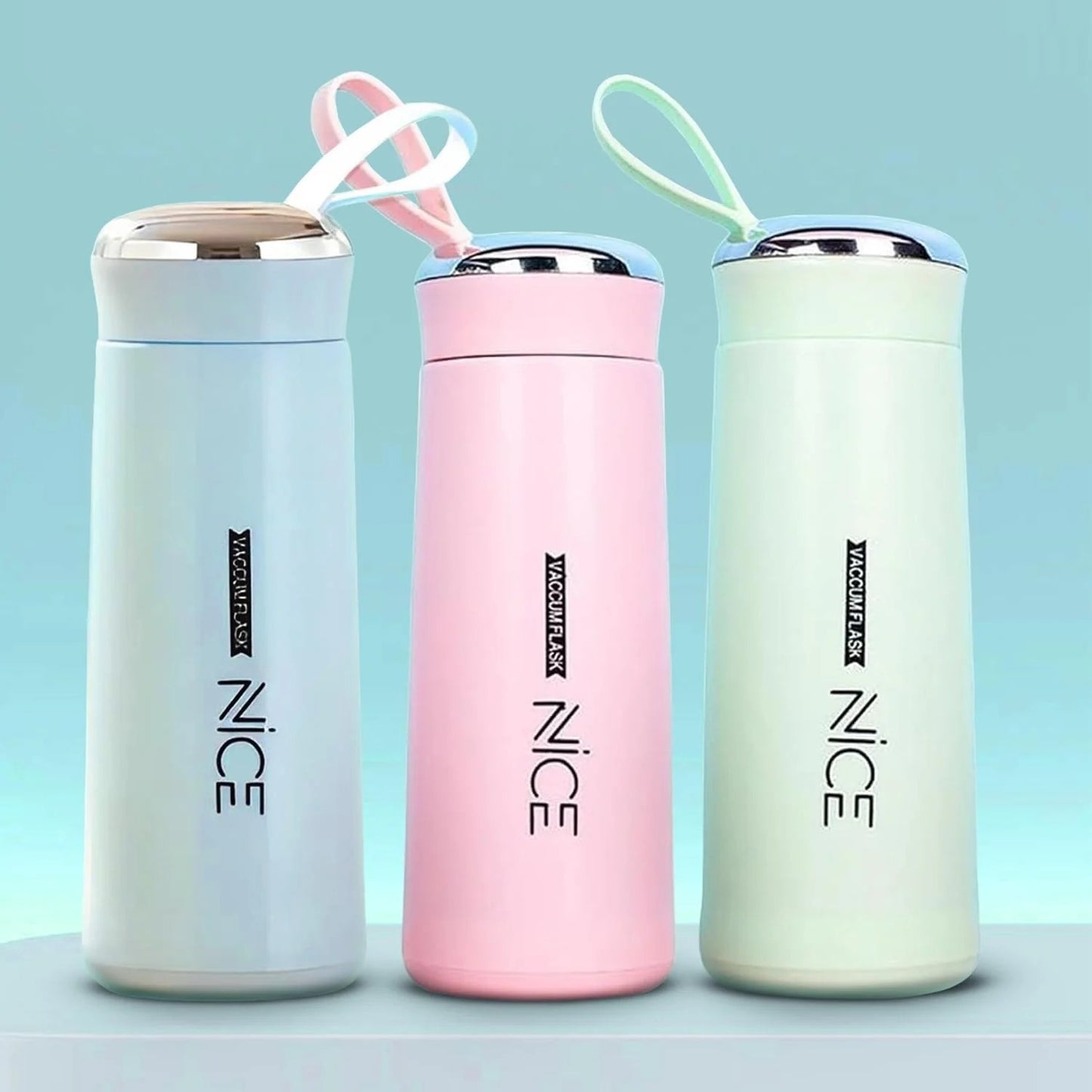 BPA Free Glass Water Bottle 400ml – Portable Tumbler with Protective Plastic Shell