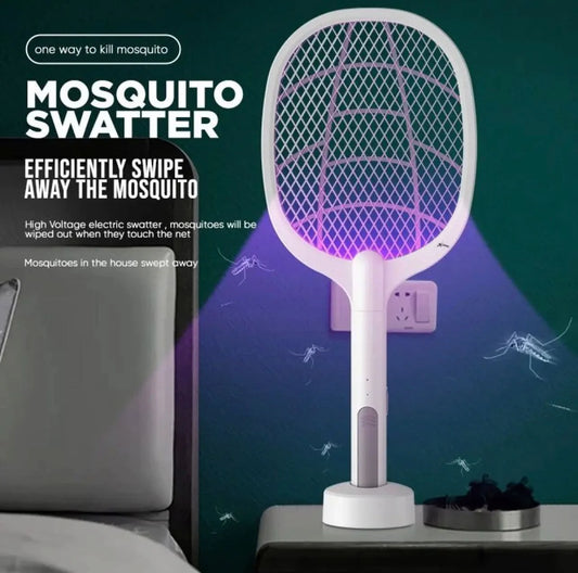 Electric Mosquito Swatter Racket – USB Rechargeable with UV Light Trap