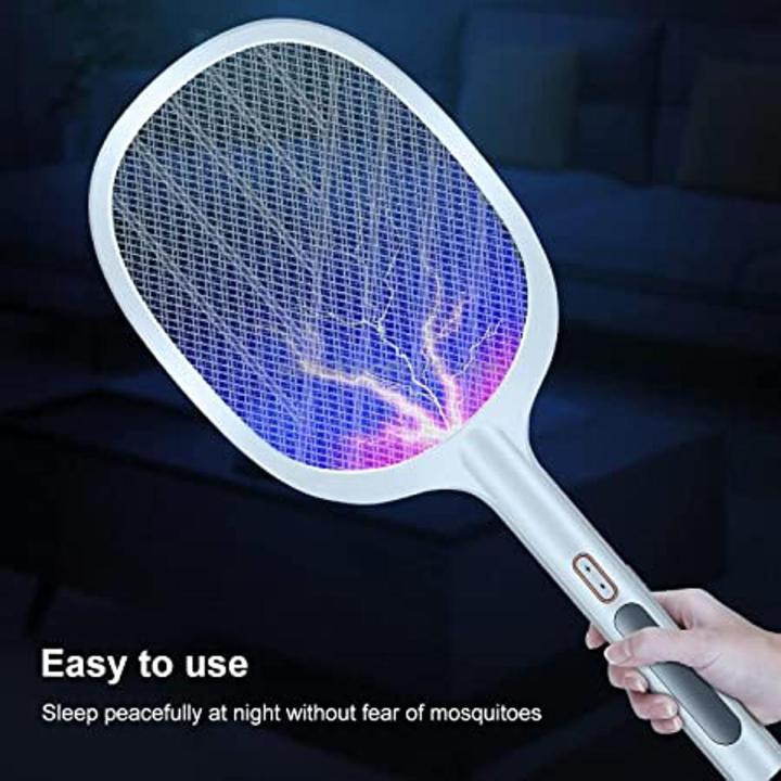 Electric Mosquito Swatter Racket – USB Rechargeable with UV Light Trap