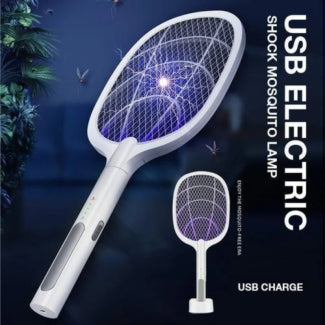Electric Mosquito Swatter Racket – USB Rechargeable with UV Light Trap