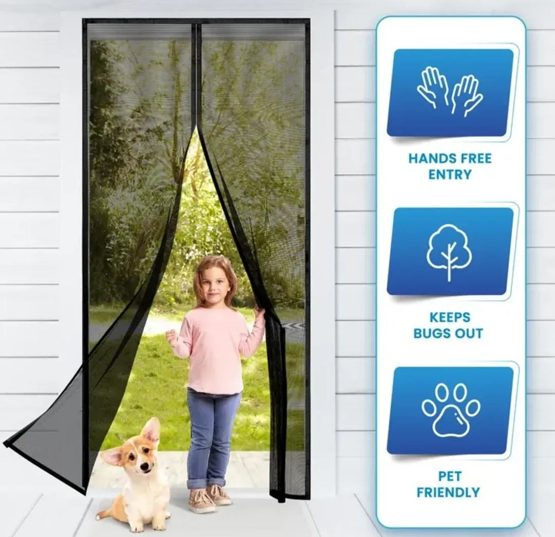 Premium Quality Mosquito Magic Mesh Set With 20 Wood Tacks 12 Hocks And 2 Mesh Panels 83x39.5 Inches