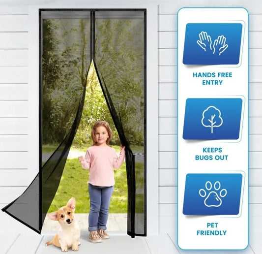 Premium Quality Mosquito Magic Mesh Set With 20 Wood Tacks 12 Hocks And 2 Mesh Panels 83x39.5 Inches