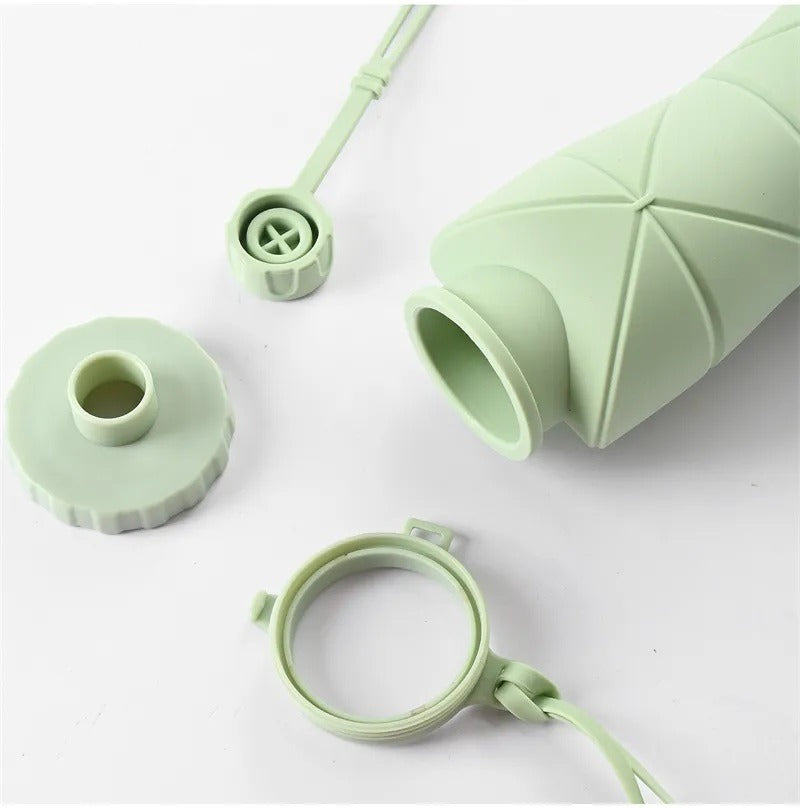 Silicon Foldable Water Bottle 600ml – Portable Collapsible Travel Bottle